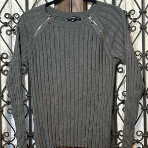 INC International Concepts Charcoal Ribbed Sweater